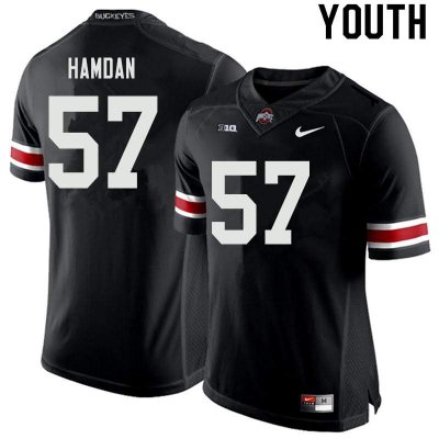 NCAA Ohio State Buckeyes Youth #57 Zaid Hamdan Black Nike Football College Jersey TRI7545OM